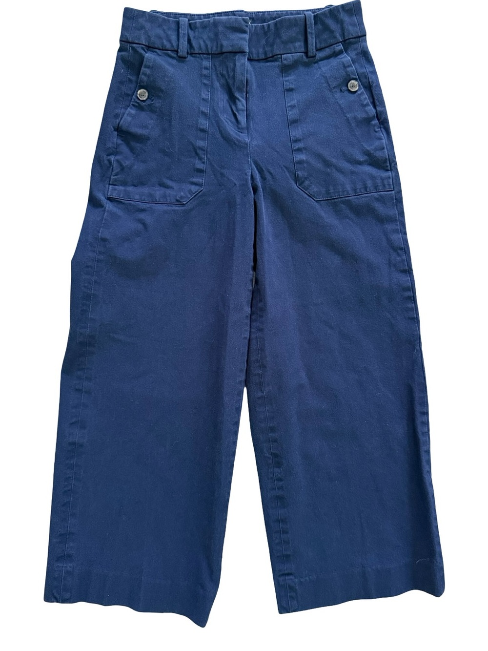 J.Crew Sydney Navy Wide Leg Crop Pants Size 0 Cotton